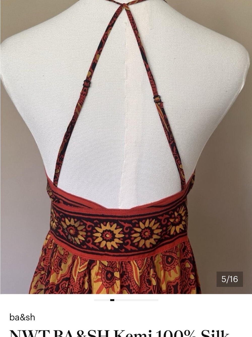 NWT BA&SH Kemi maxi Silk size 3 - Picture 7 of 7